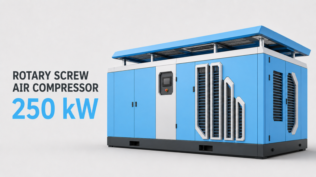 250kW油冷・風冷式永久磁石同期型インバータスクリューエアコンプレッサー