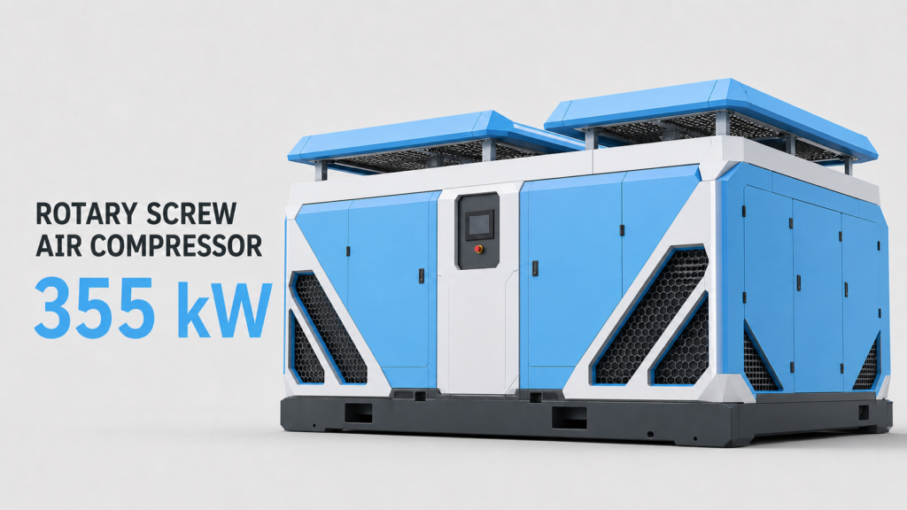 355kW油冷・風冷式永久磁石同期型インバータスクリューエアコンプレッサー