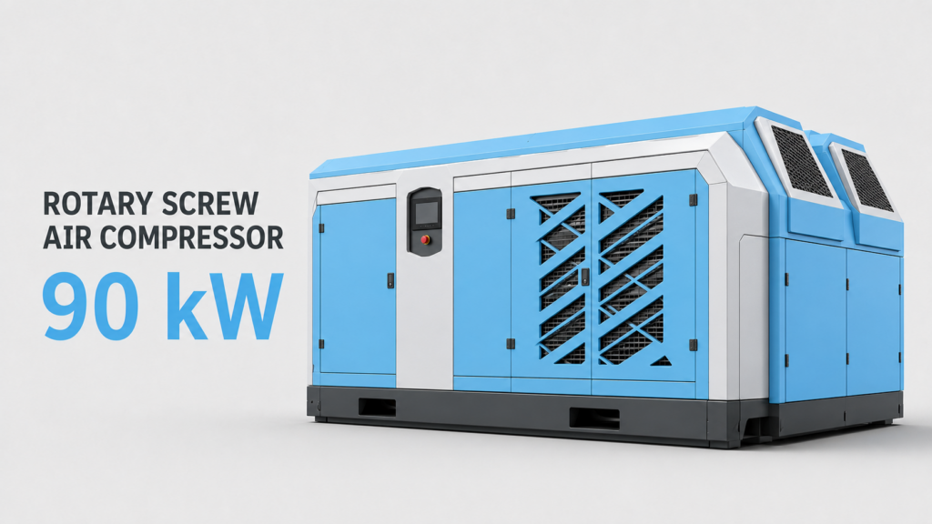 90kW油冷・風冷式永久磁石同期型インバータスクリューエアコンプレッサー