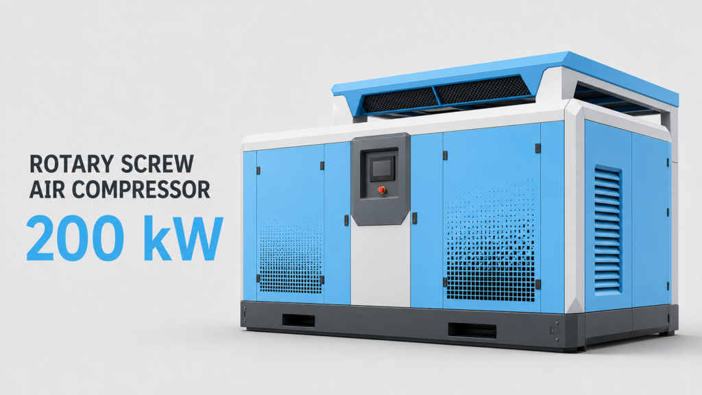 200kW油冷・風冷式永久磁石同期型インバータスクリューエアコンプレッサー